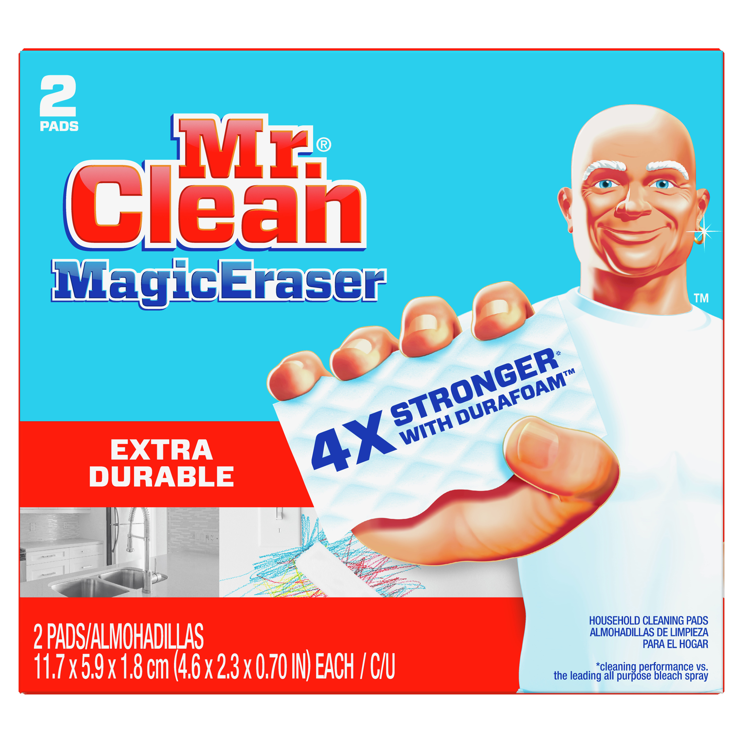 Order Mr. Clean Magic Eraser Extra Durable Cleaning Pads with Durafoam - 2 ct food online from Rite Aid store, SUFFOLK on bringmethat.com