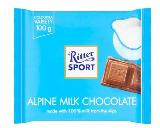 Order Ritter Sport Alpine Milk Chocolate (3.5 oz) food online from Classic Candy Shack store, San Francisco on bringmethat.com