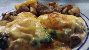 Order Mushroom, Spinach & Jack Cheese food online from Red Apple Café store, Aptos on bringmethat.com
