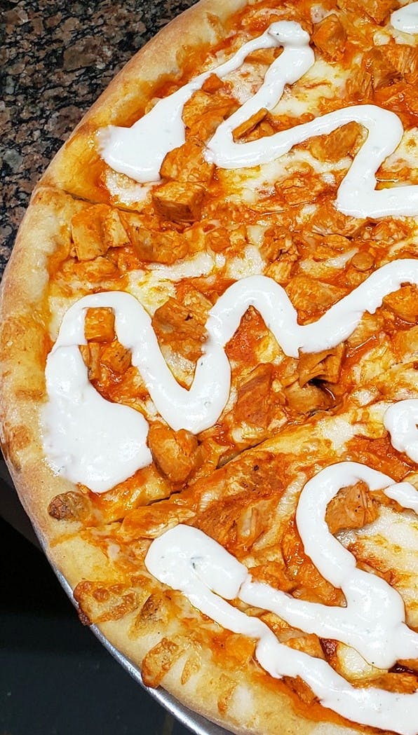 Order 19. Buffalo Chicken Style Pizza - Individual 10" food online from Spatola Pizza store, New Hope on bringmethat.com
