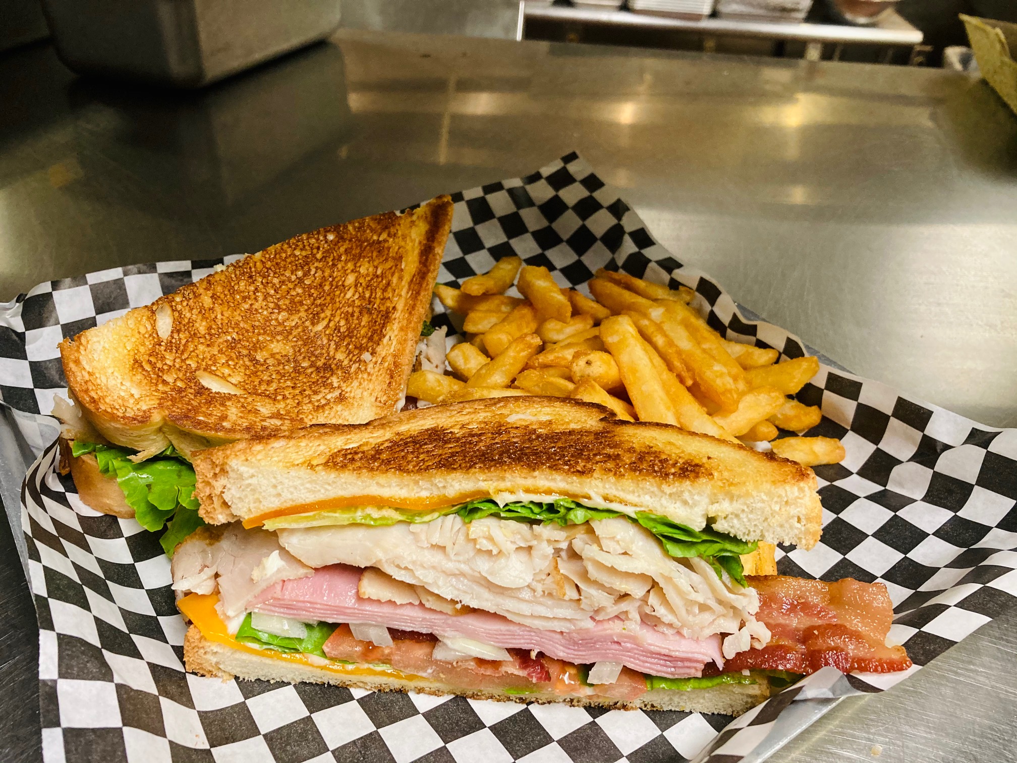 Order Patio Club Sandwich food online from Saints Pub + Patio store, Independence on bringmethat.com