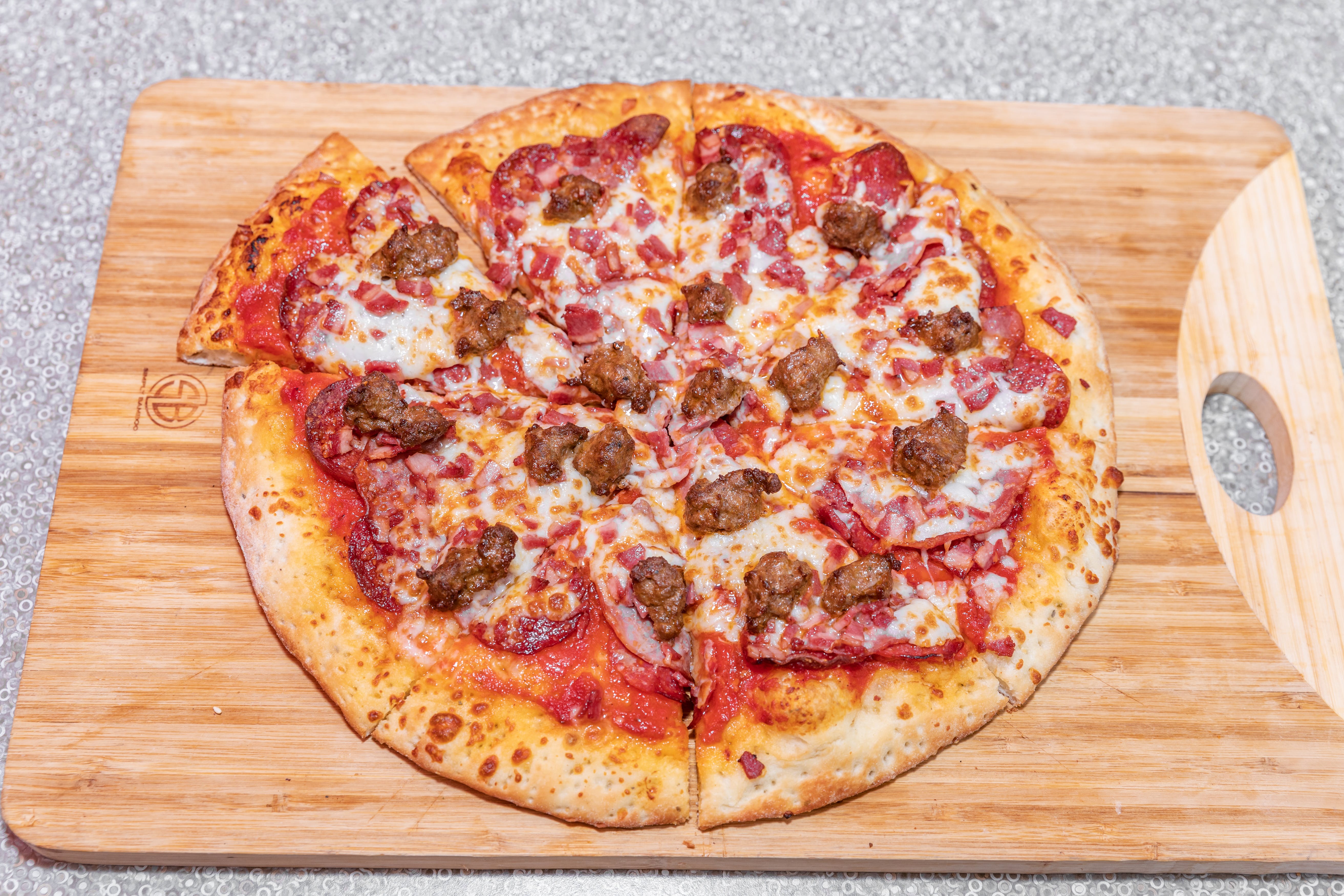 Order Meat Lovers Pizza - Personal 8" food online from Antelope Market store, Antelope on bringmethat.com
