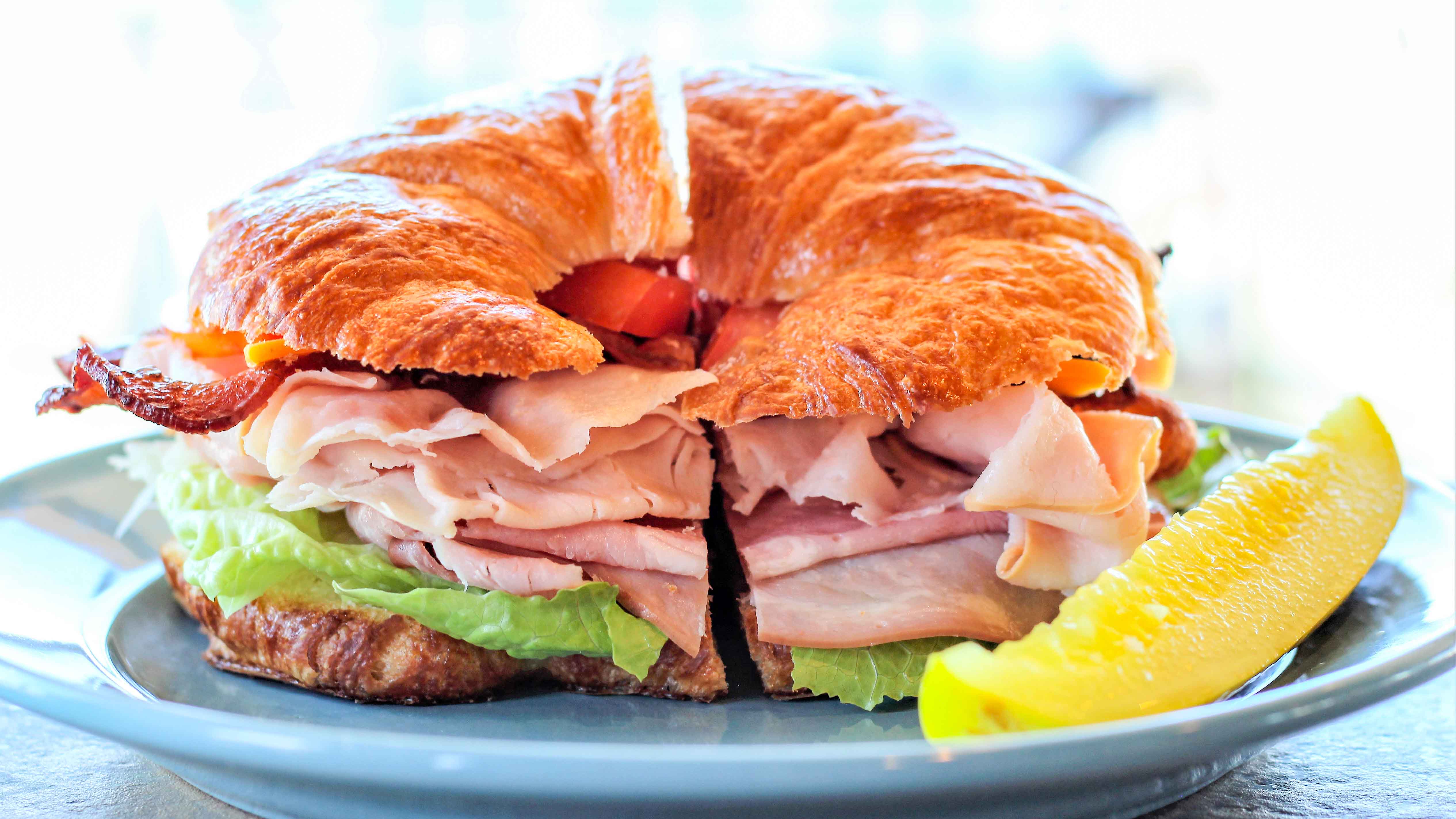 Order Club Sandwich Croissant food online from Peaberry Cafe And Bakery store, Youngstown on bringmethat.com