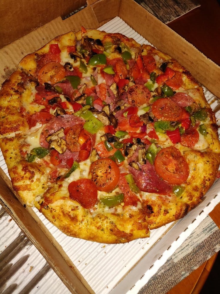 Order Combo Pizza - 12'' food online from Cap Pizza & Tap House store, Stockton on bringmethat.com