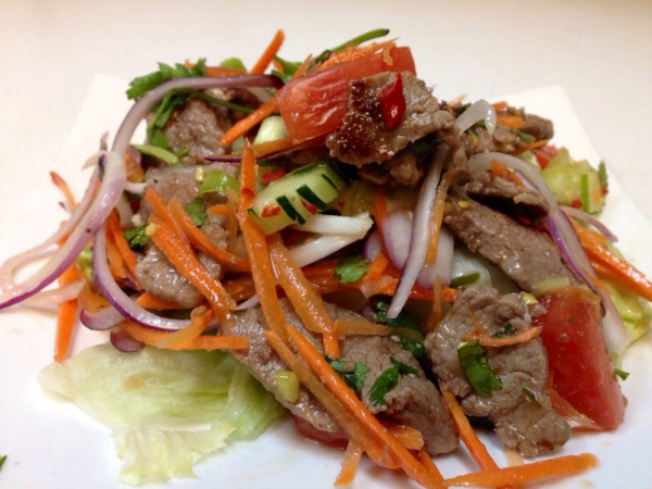 Order Grilled Beef Salad food online from Luck thai store, Brooklyn on bringmethat.com