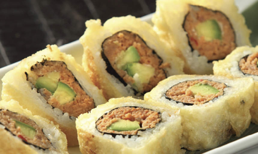 Order Golden Spicy Tuna Roll food online from Crazy Rock'N Sushi store, La Puente on bringmethat.com
