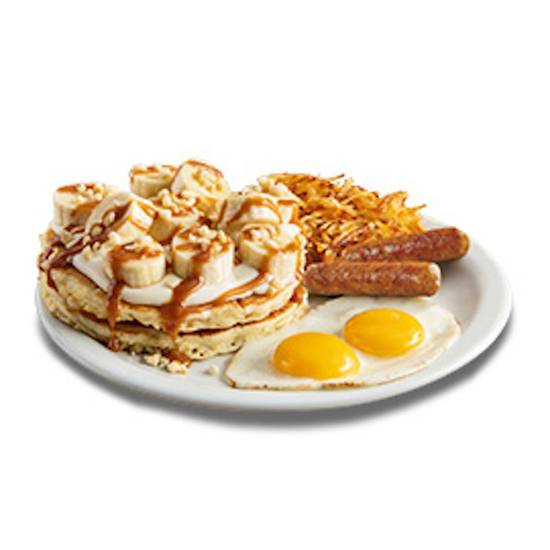 Order It's Bananas Salted Caramel Pancake Breakfast food online from Denny's store, League City on bringmethat.com