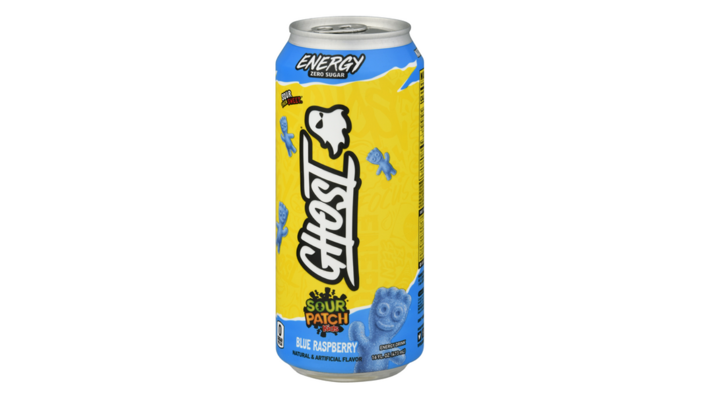 Order Ghost Sour Patch Kids Blue Raspberry Energy Drink 16oz Can food online from Plaza Market store, Baldwin Park on bringmethat.com