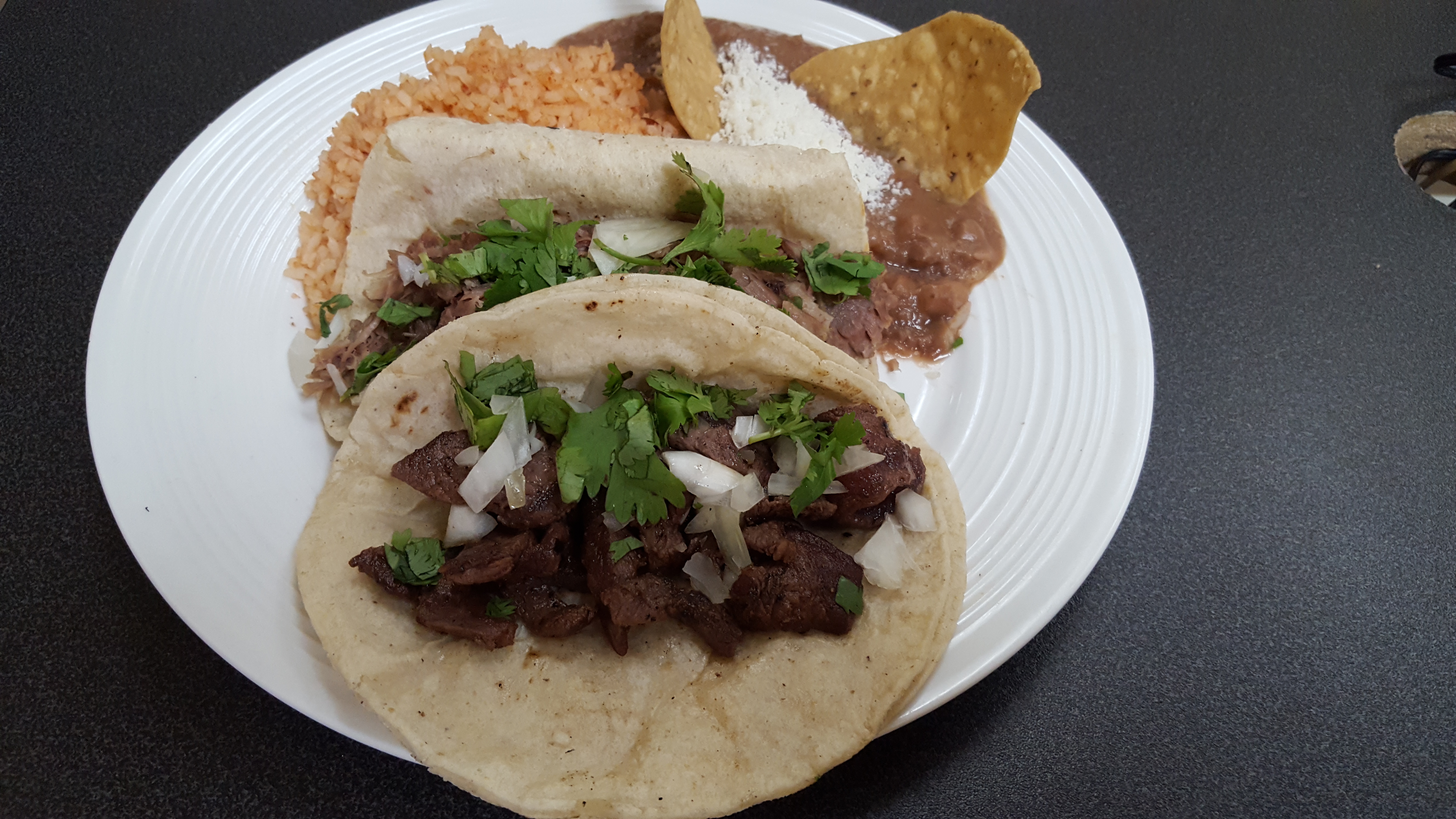 Order 2. Two Regular Tacos Platter food online from Antojitos Tenampa store, Lemon Grove on bringmethat.com