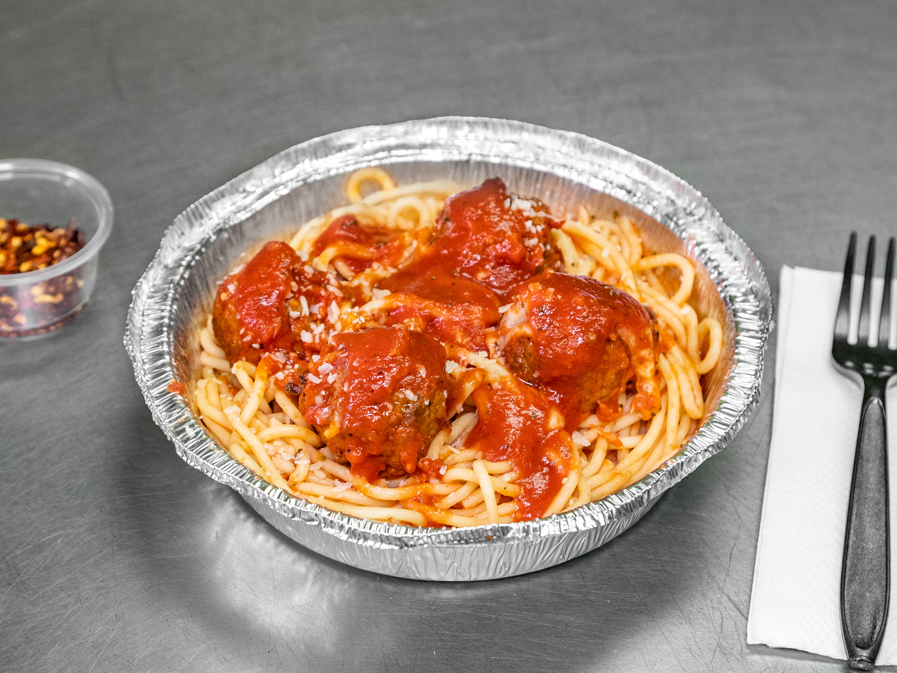 Order Spaghetti with Meatballs food online from Venice Pizzeria store, Santa Clarita on bringmethat.com
