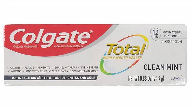 Order Colgate Total Toothpaste, Clean Mint, Travel Size, 0.88 Ounce food online from Mac On 4th store, Alton on bringmethat.com