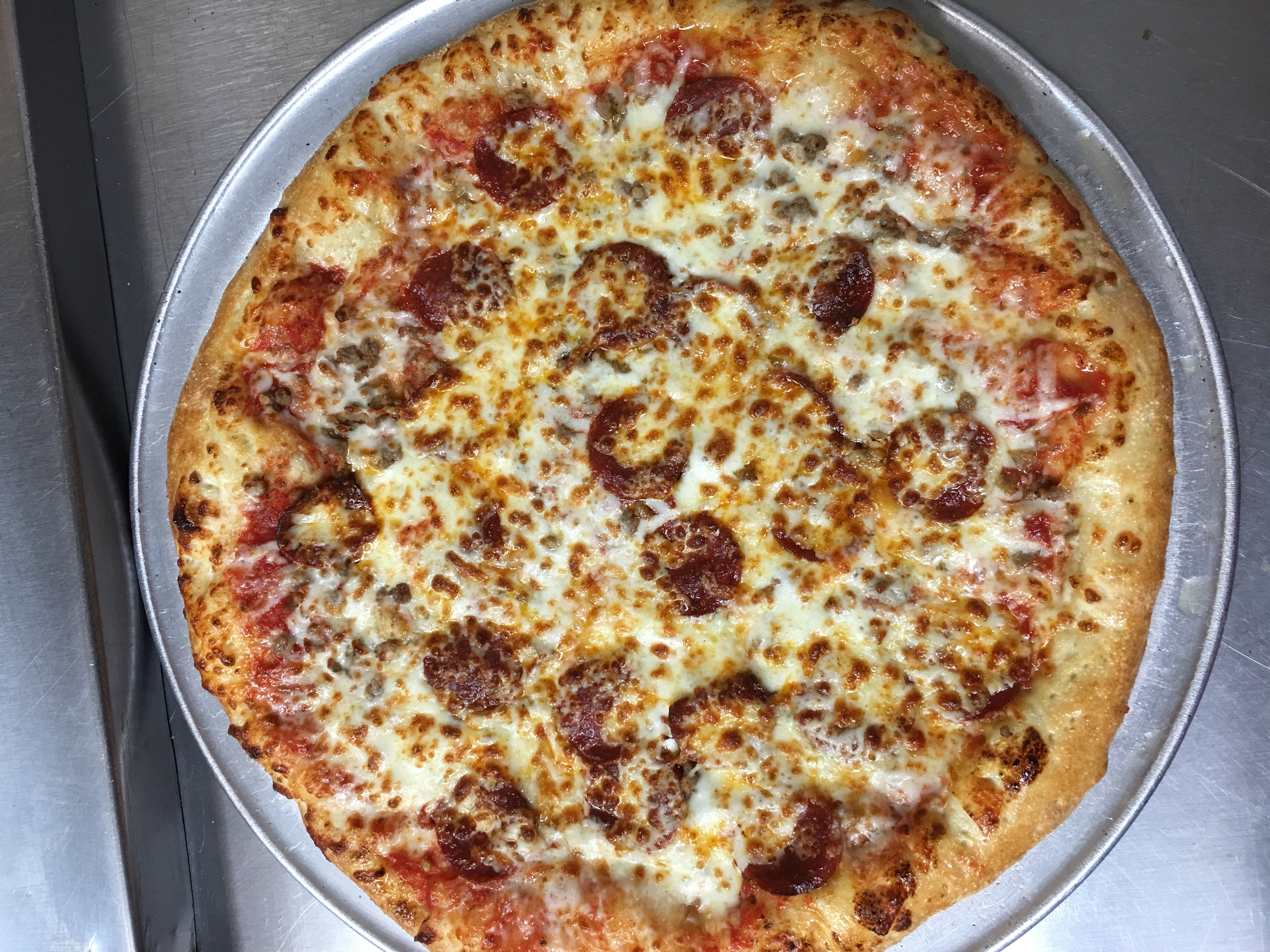 Order All Meat Pizza food online from Ray Pizza store, Detroit on bringmethat.com