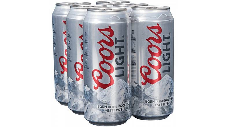 Order Coors Light American Light Lager Beer  - Pack Of 6 food online from Waldi Discount Liquor store, Ansonia on bringmethat.com