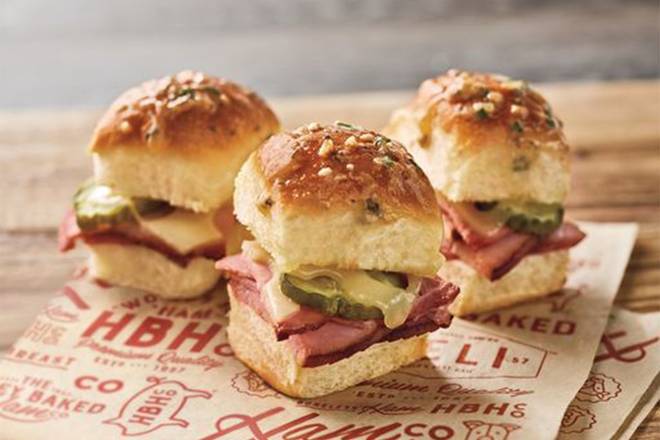 Order Ham & Swiss Slider 3-Pack food online from The HoneyBaked Ham Company store, Rome on bringmethat.com