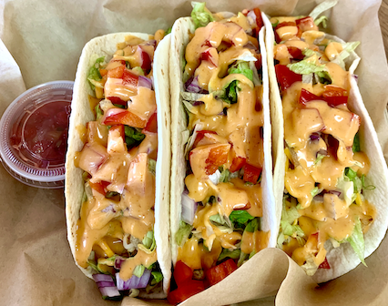 Order Chicken Taco food online from Creations Smoothie & Juice Bar store, Florissant on bringmethat.com