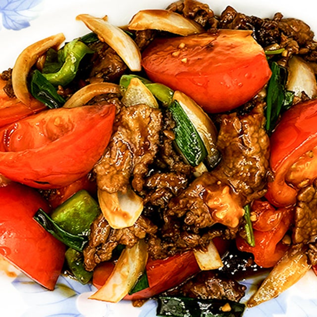 Order Beef with Tomatoes food online from New Shanghai Restaurant store, Lake Forest on bringmethat.com