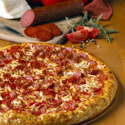 Order Pepperoni Deluxe (Small) food online from MrJims.Pizza store, Frisco on bringmethat.com
