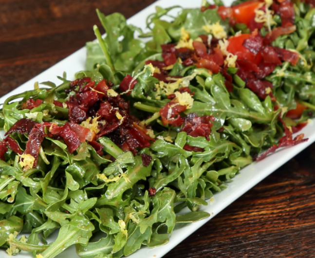 Order Arugula Salad food online from TJ's Woodfire Pizza store, San Clemente on bringmethat.com