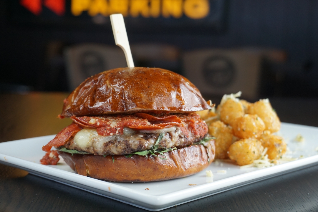 Order Mama Mia Burger food online from Danny's Pizza & Burger Bar store, Chicago on bringmethat.com