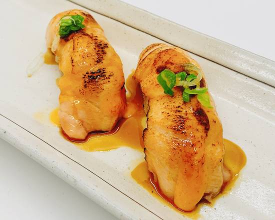 Order Seared Salmon Nigiri (2 pcs) food online from Narumi Sushi store, Lemon Grove on bringmethat.com