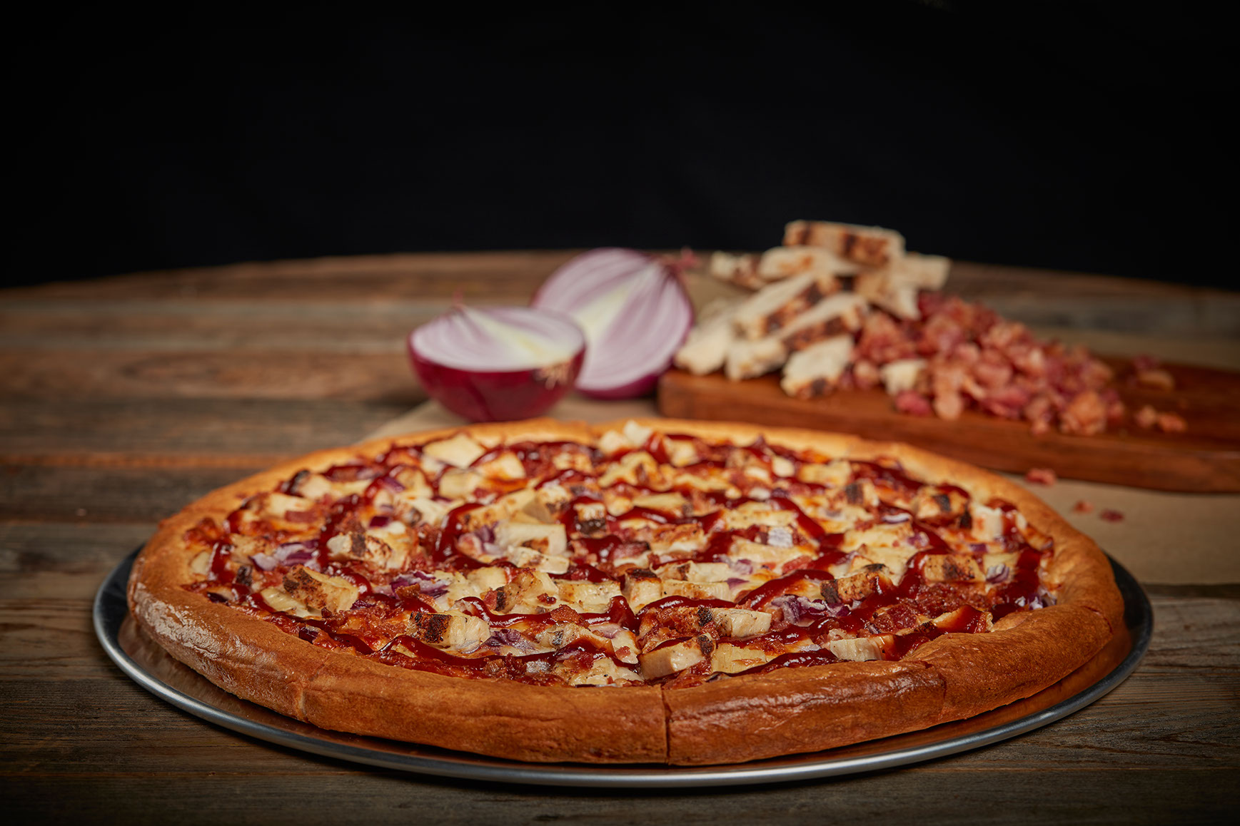 Order BBQ Chicken Pizza food online from Pregio Pizza store, Downey on bringmethat.com