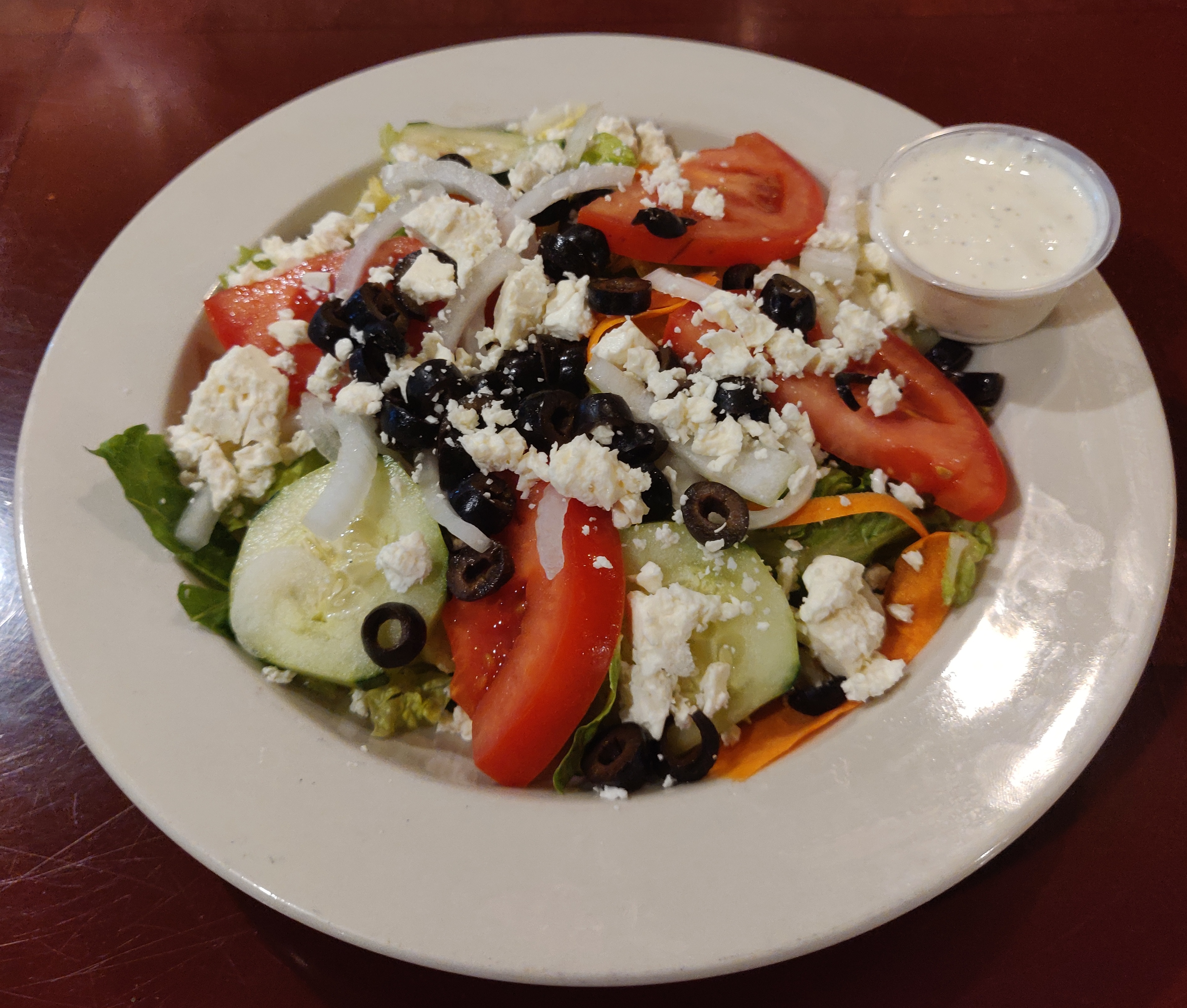 Order Greek Salad food online from El Ranchito store, Chicago on bringmethat.com