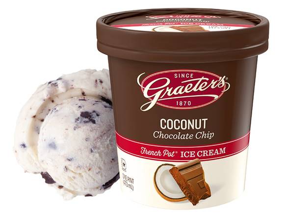 Order Coconut Chocolate Chip Pint food online from Graeter Ice Cream store, Cincinnati on bringmethat.com