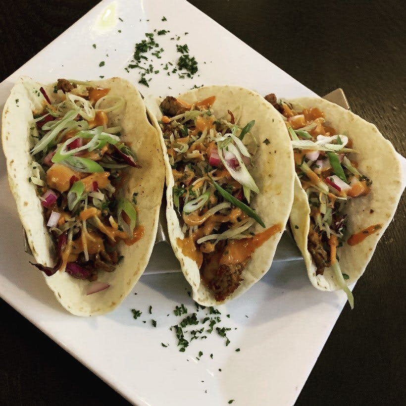 Order Steak Taco - 3 Pieces food online from My Bar & Grille store, Milford on bringmethat.com