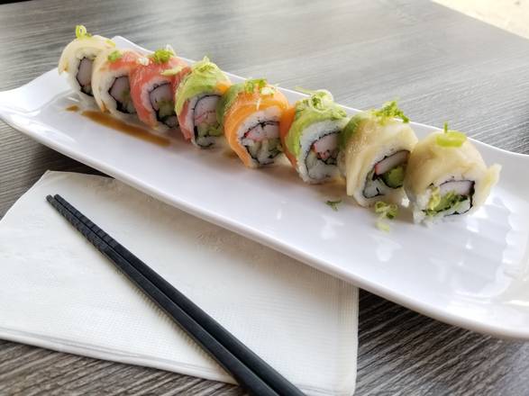 Order Rainbow Roll food online from Oh Sushi store, Des Moines on bringmethat.com