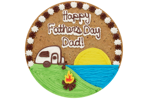 Order Happy Father's Day Dad Camping Cookie Cake food online from American Deli on Broad St. store, Athens on bringmethat.com