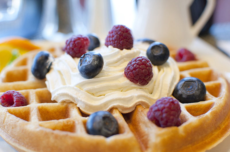 Order Belgian Waffle food online from Spoons Bistro & Bakery store, Grand Junction on bringmethat.com