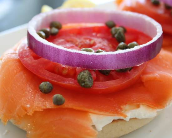 Order Smoked Salmon Bagel food online from Anchor Allie’s store, Virginia Beach on bringmethat.com