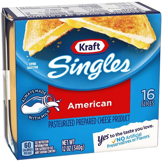 Order Kraft Singles American Cheese Slices 16 Ct food online from Exxon Food Mart store, Port Huron on bringmethat.com