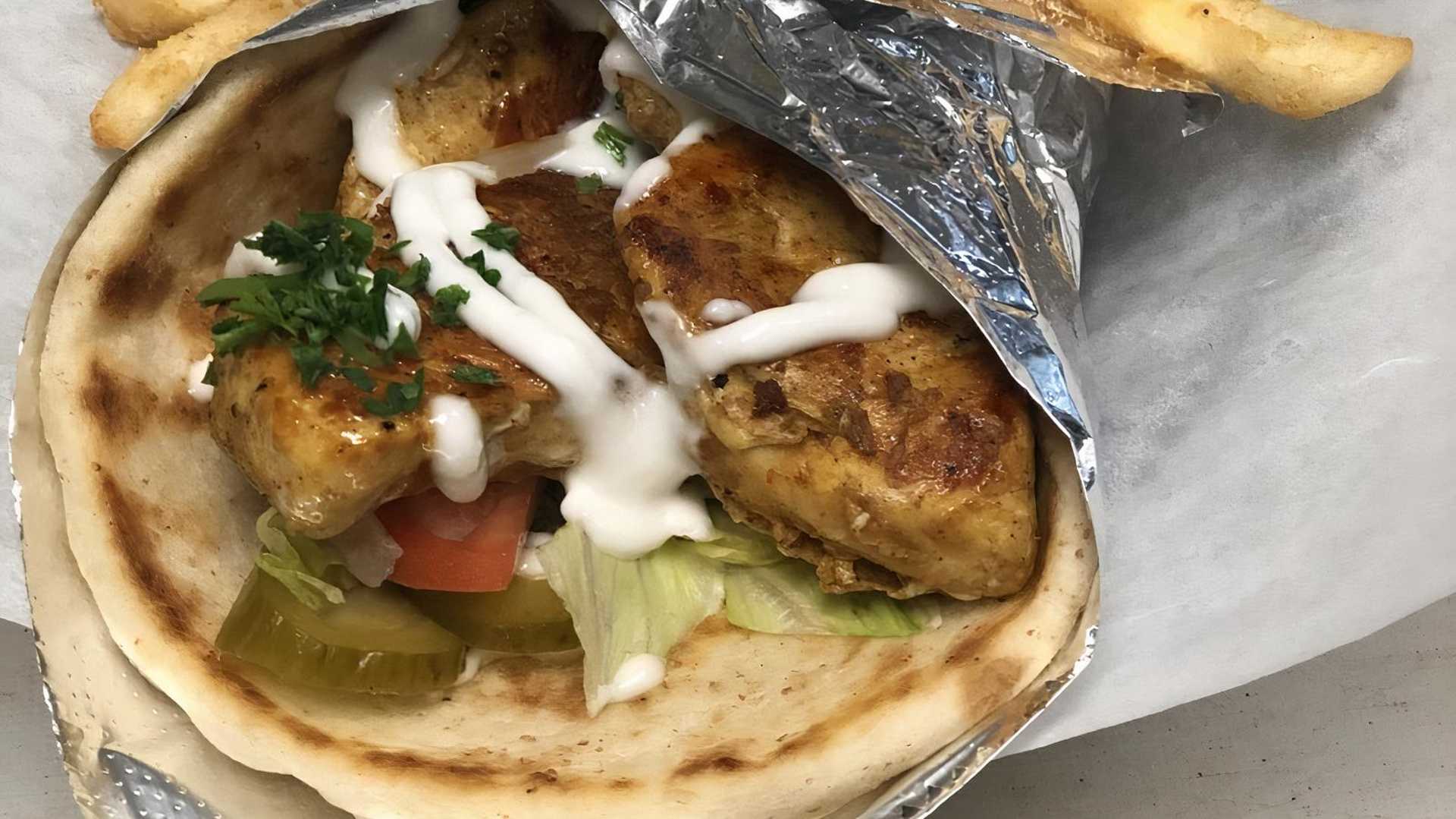 Order Chicken Kabob Sandwich food online from Hello Gyro store, Indianapolis on bringmethat.com