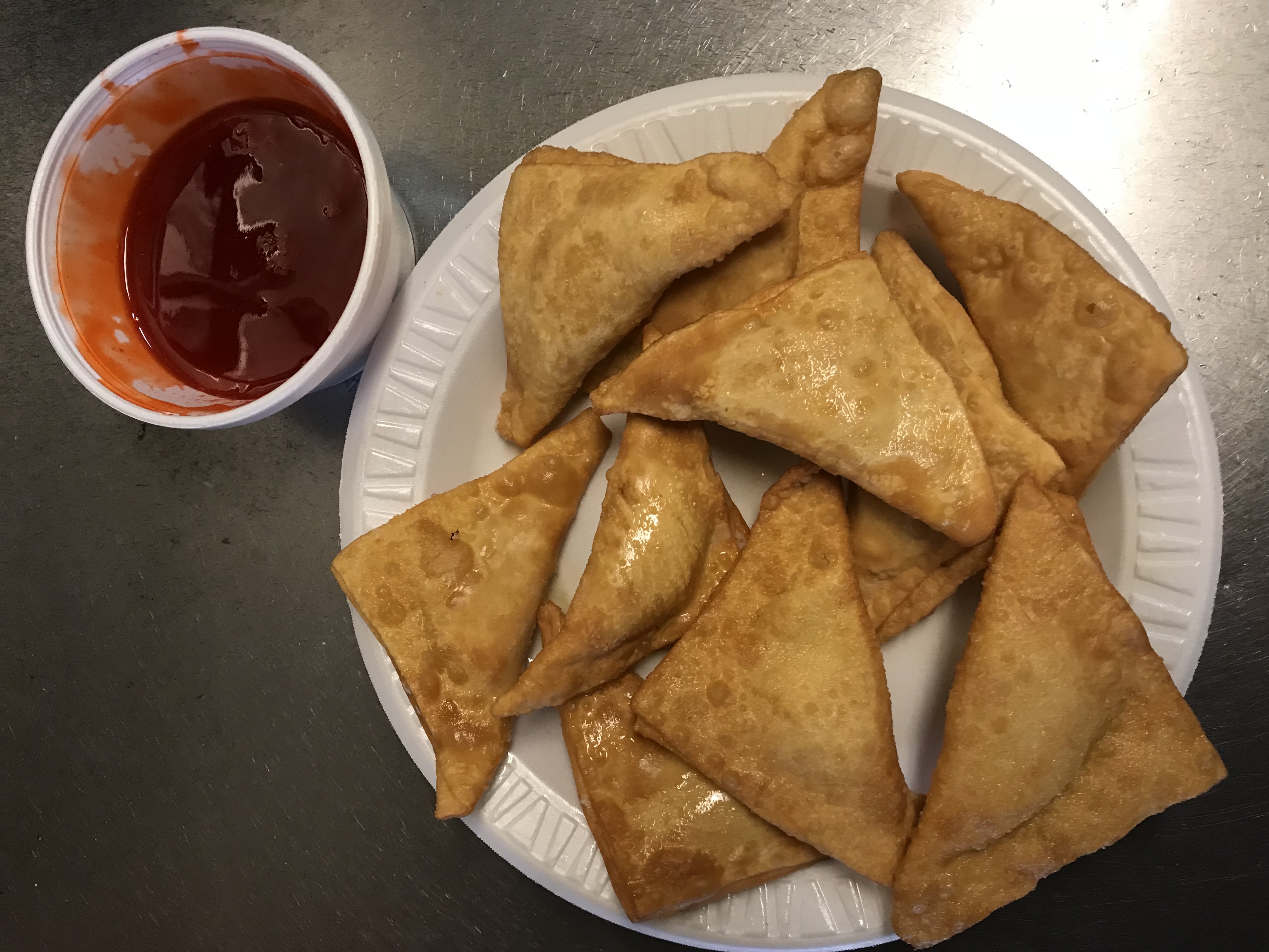 Order 10. Fried Crab Rangoon food online from Wing Hing Restaurant store, Middletown on bringmethat.com