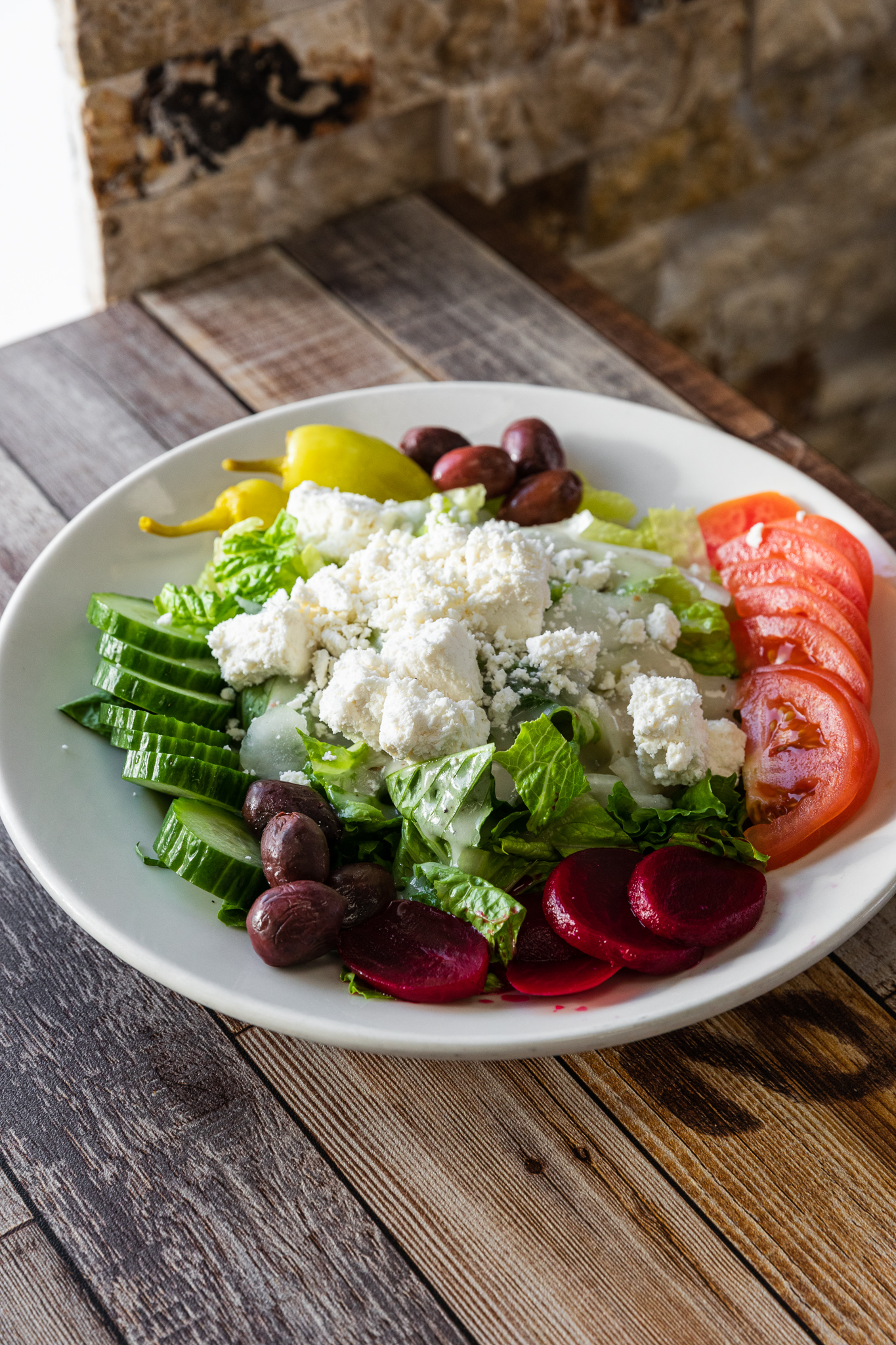 Order Greek Salad food online from Basha Grill store, Dearborn Heights on bringmethat.com