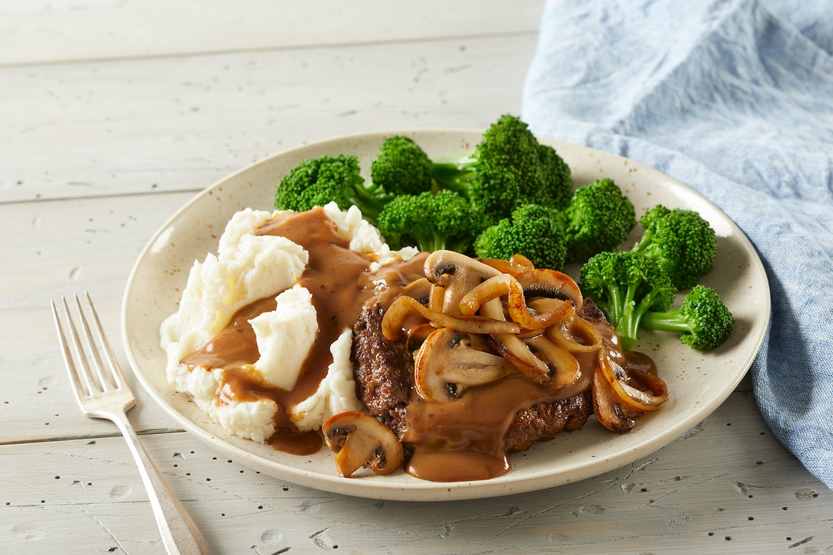 Order Mushroom & Onion Chopped Steak food online from Bob Evans Restaurant store, New Stanton on bringmethat.com