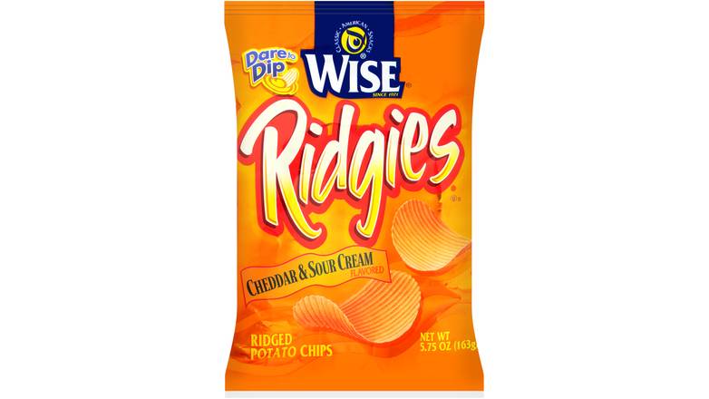 Order Wise Ridgies Cheddar & Sour Cream Flavored Ridged Potato Chips food online from Route 7 Food Mart store, Norwalk on bringmethat.com