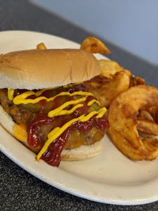 Order Kid's Burger & Fries food online from Idk? Cafe + Catering store, Rogers on bringmethat.com