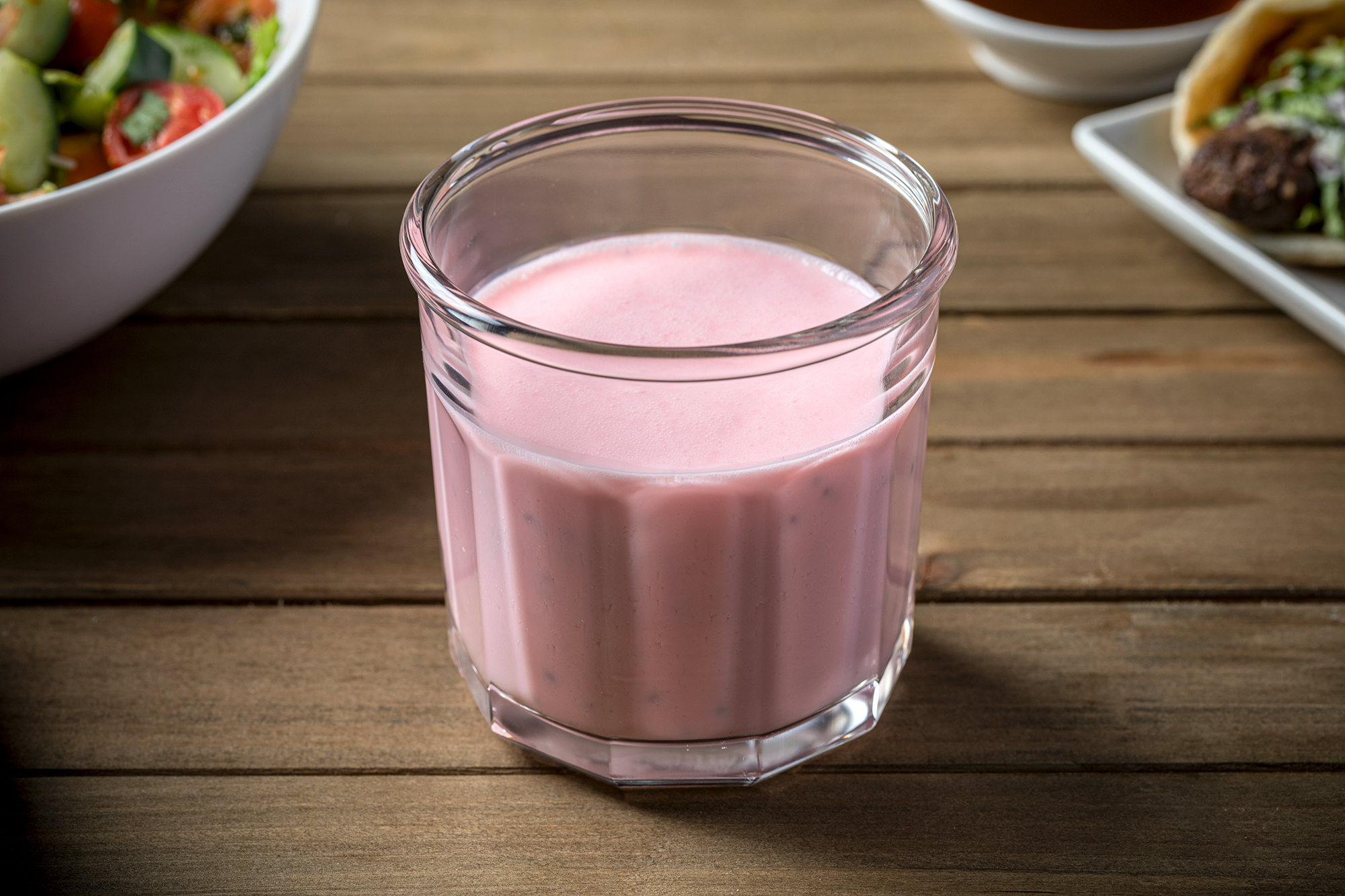 Order Rose Lassi w Basil Seeds food online from Bombay Eats store, Chicago on bringmethat.com
