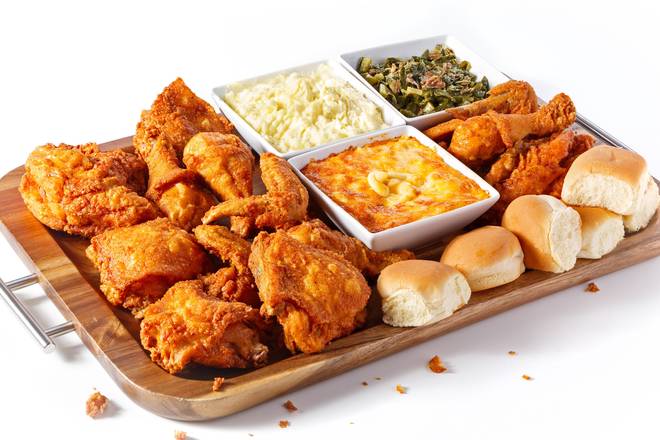 Order 15 pcs Mix CHICKEN WITH  BOX  Fries & 2 Ltr soda food online from Crown Fried Chicken & Halal Foods store, Wilkes-Barre on bringmethat.com