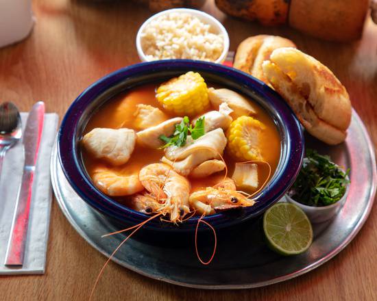 Order Caldo de Mariscos (Fish & Shrimp Soup) food online from Big Shucks store, Richardson on bringmethat.com