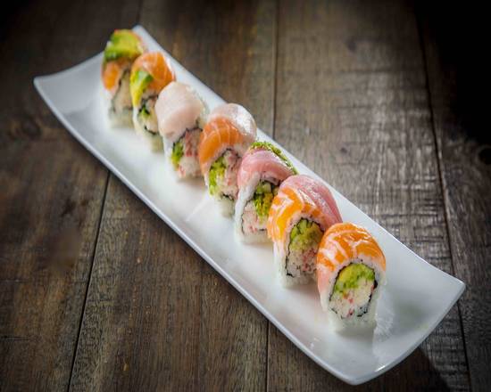 Order Rainbow Roll food online from Hikari Sushi store, Los Angeles on bringmethat.com