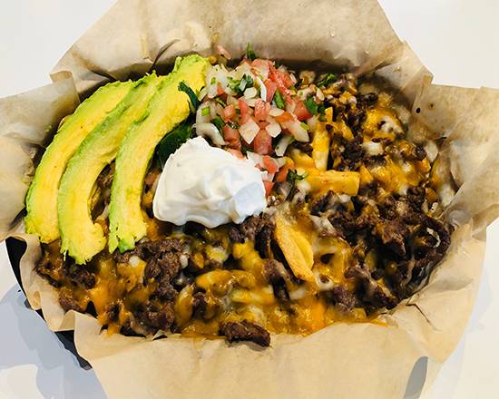 Order Carne Asada Fries food online from Trompo Taqueria & Burgers store, Garland on bringmethat.com