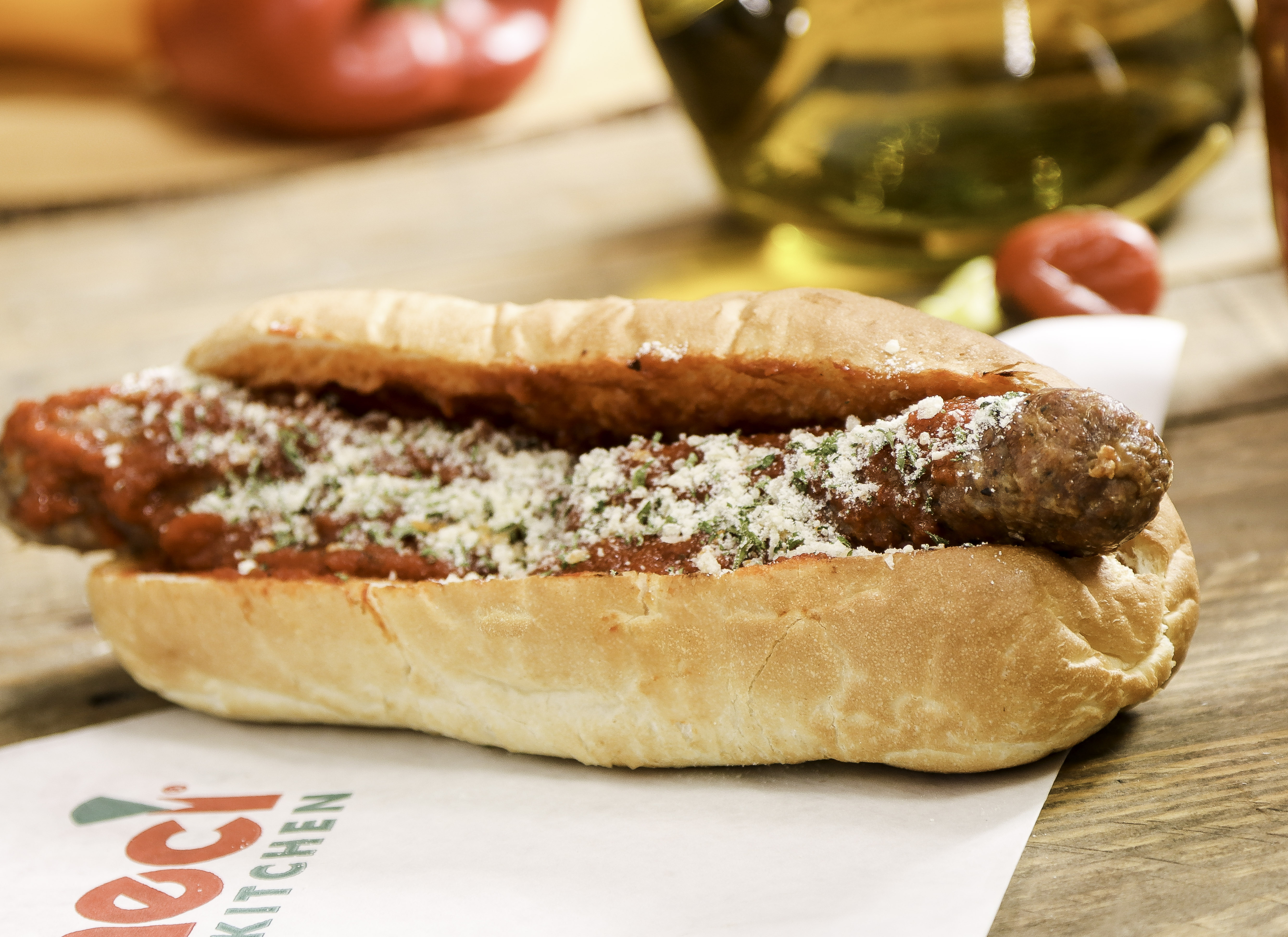 Order Sausage and Peppers Sandwich food online from Ameci Pizza & Pasta store, Lake Forest on bringmethat.com