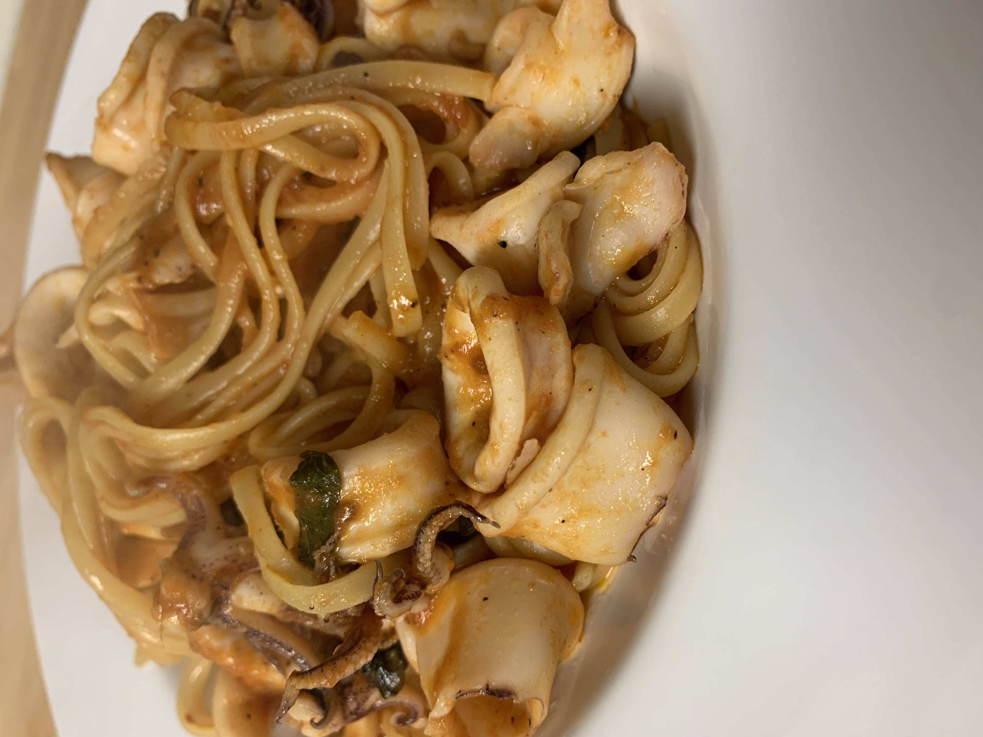 Order Linguine Calamari in Red Sauce food online from Taste of Italy Pizza store, Corona on bringmethat.com