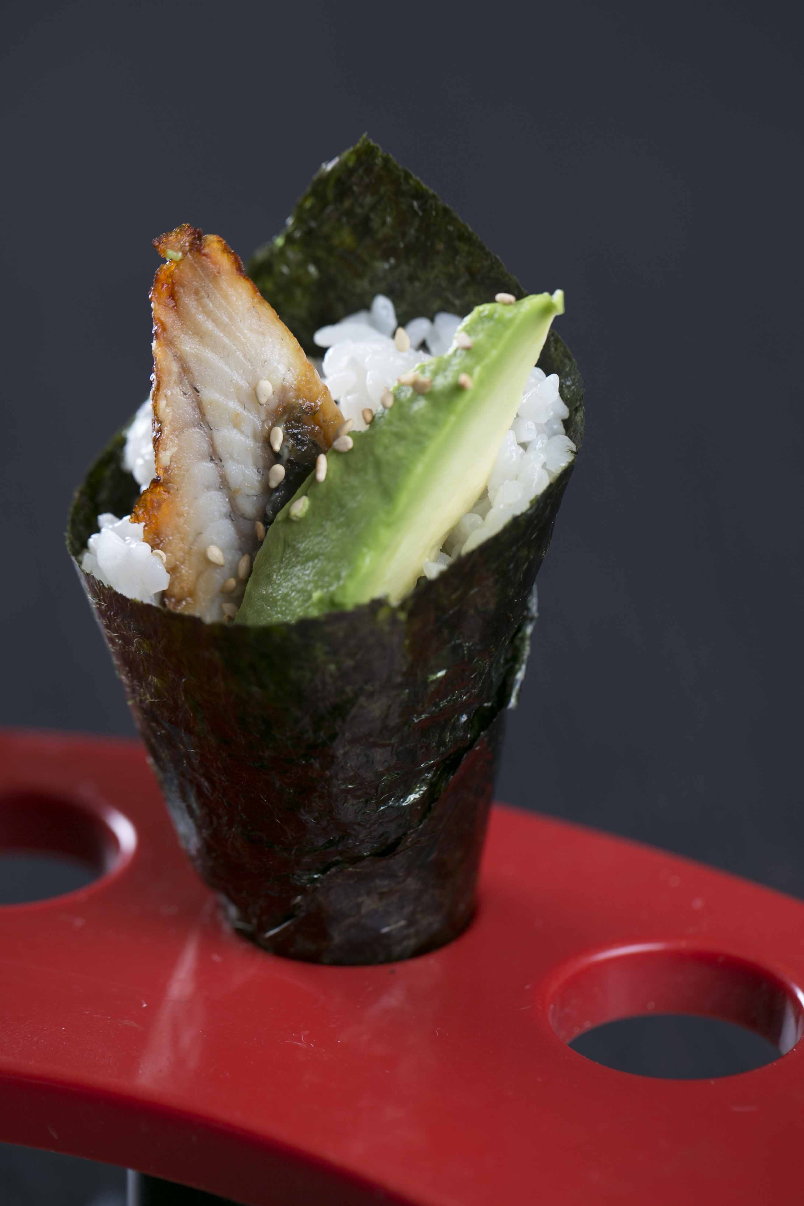 Order H8. Eel Hand Roll food online from Icho Izakaya Fusion Cuisine store, Temple City on bringmethat.com