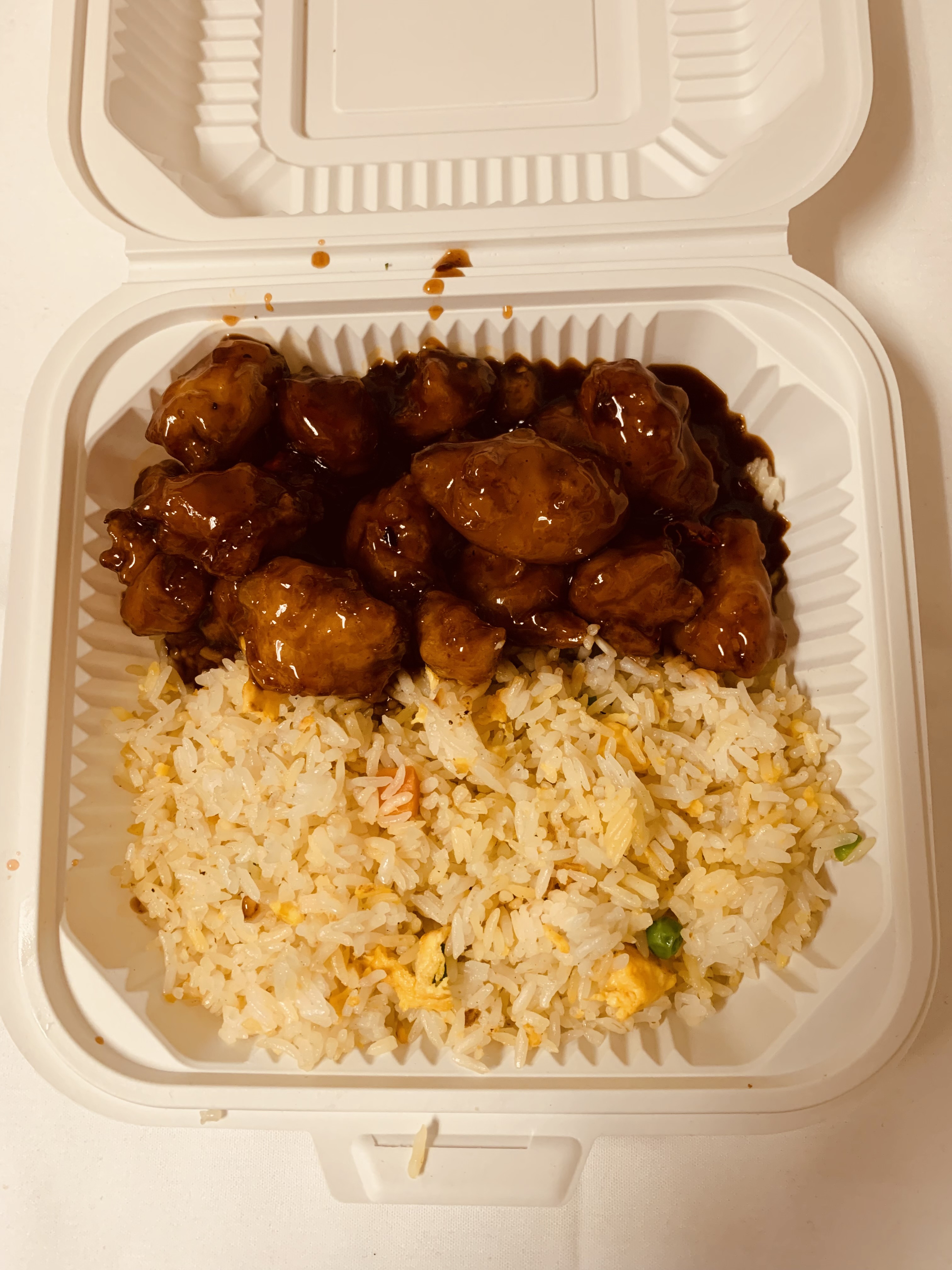 Order L11. Sweet and Sour Pork Rice甜酸肉 food online from Maple Restaurant store, San Francisco on bringmethat.com