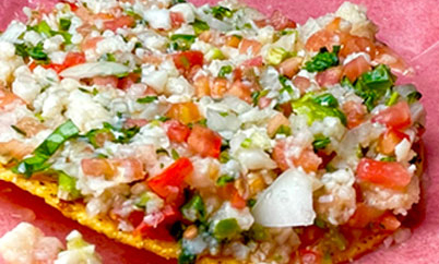 Order Tostada De Ceviche food online from Taqueria Vallarta store, Santa Cruz on bringmethat.com
