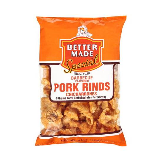 Order Better Made Special Barbecue Flavored Chicharrones Pork Rinds food online from Exxon Food Mart store, Port Huron on bringmethat.com